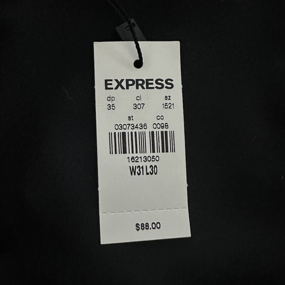 BNWT Express Men's Black Chino Pants Size 31 x 30 - Picture 8 of 9